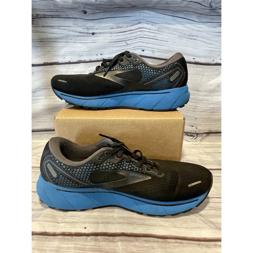 Brooks Ghost 14 Men's Athletic Cushioned Running Shoes blue black 11 (2E Wide)